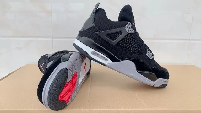Tênis de basquete Air Jordan 4 preto cinza vermelho 4