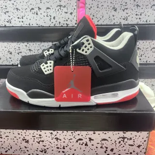 Air Jordan 4 काले लाल सफेद बास्केटबॉल जूते