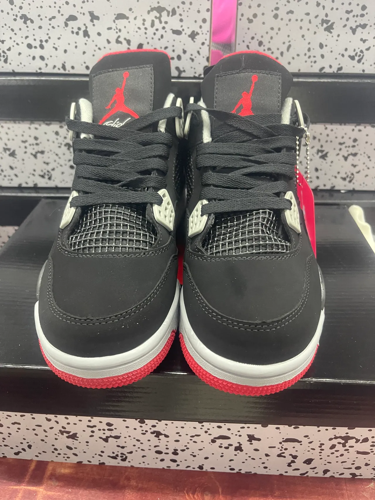 Air Jordan 4 काले लाल सफेद बास्केटबॉल जूते 4