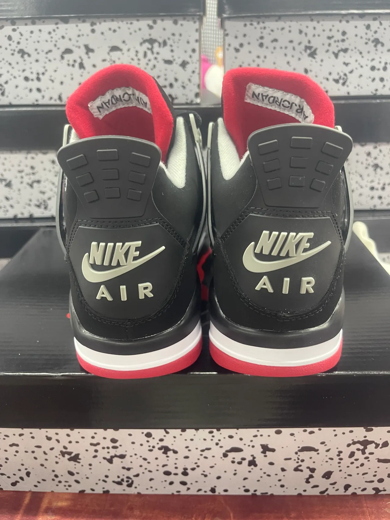 Air Jordan 4 काले लाल सफेद बास्केटबॉल जूते 7