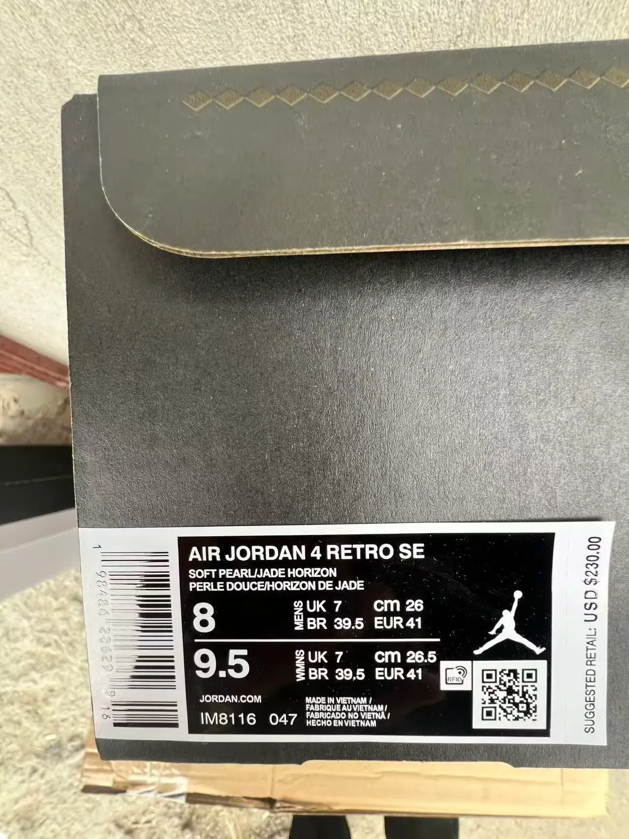 Air Jordan 4 طباعة زهورية Off-White Sage Green أحذية كرة السلة 10