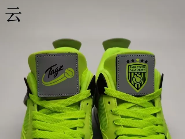 Zapatillas de baloncesto de caña alta Air Jordan 4 amarillo neón 5