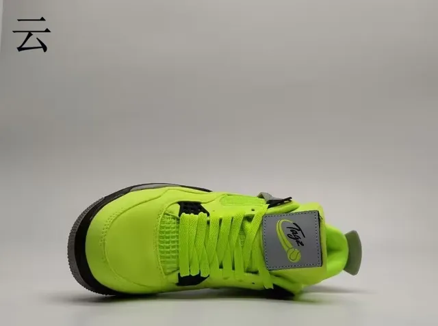Zapatillas de baloncesto de caña alta Air Jordan 4 amarillo neón 8