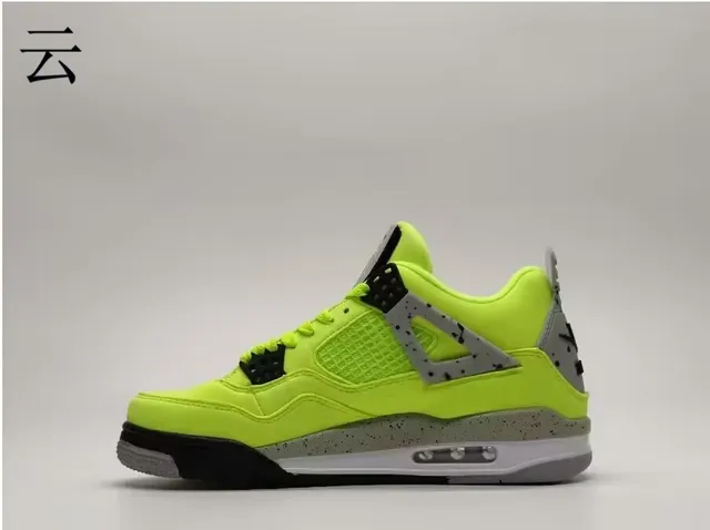 Zapatillas de baloncesto de caña alta Air Jordan 4 amarillo neón 6