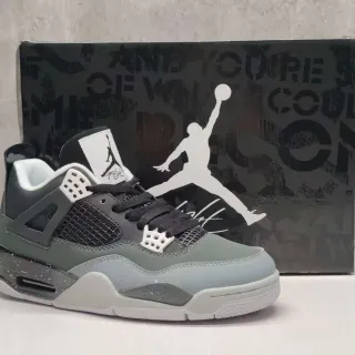 Tênis de basquete Air Jordan 4 cinza-oliva