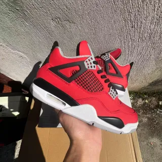 Air Jordan 4 लाल काले सफेद बास्केटबॉल जूते