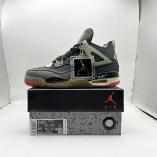 Air Jordan 4 Retro SP Preto Cinza Vermelho Tênis de Basquete