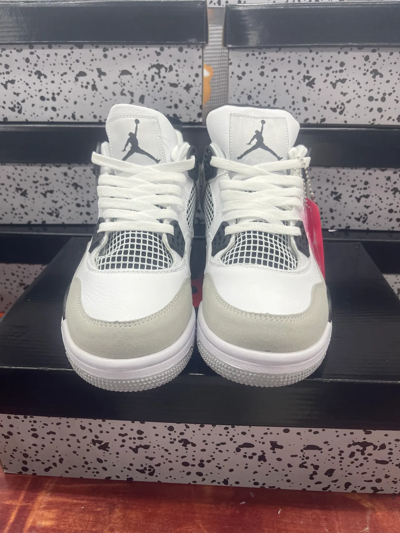 Air Jordan 4 সাদা কালো ধূসর বাস্কেটবল জুতো 4