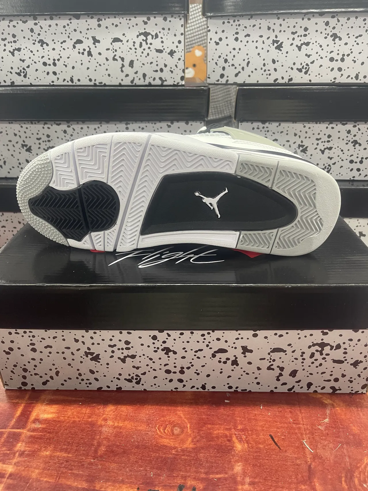 Air Jordan 4 সাদা কালো ধূসর বাস্কেটবল জুতো 5