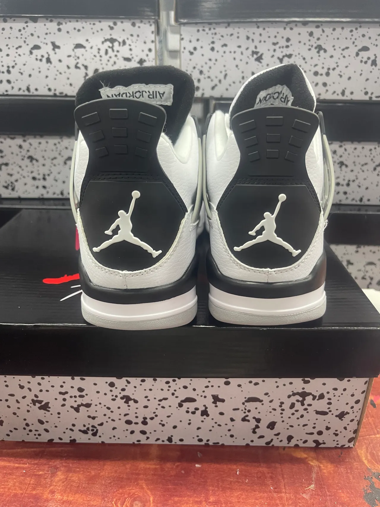 Air Jordan 4 সাদা কালো ধূসর বাস্কেটবল জুতো 7