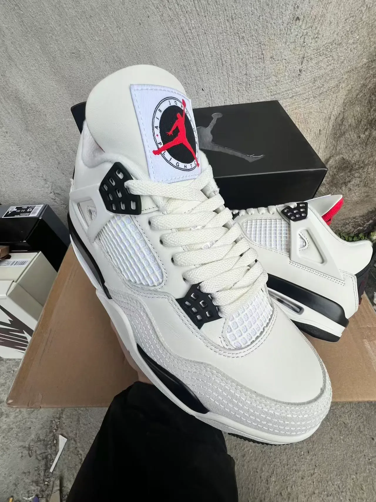 Air Jordan 4 White Black Red Basketball Shoes 2
