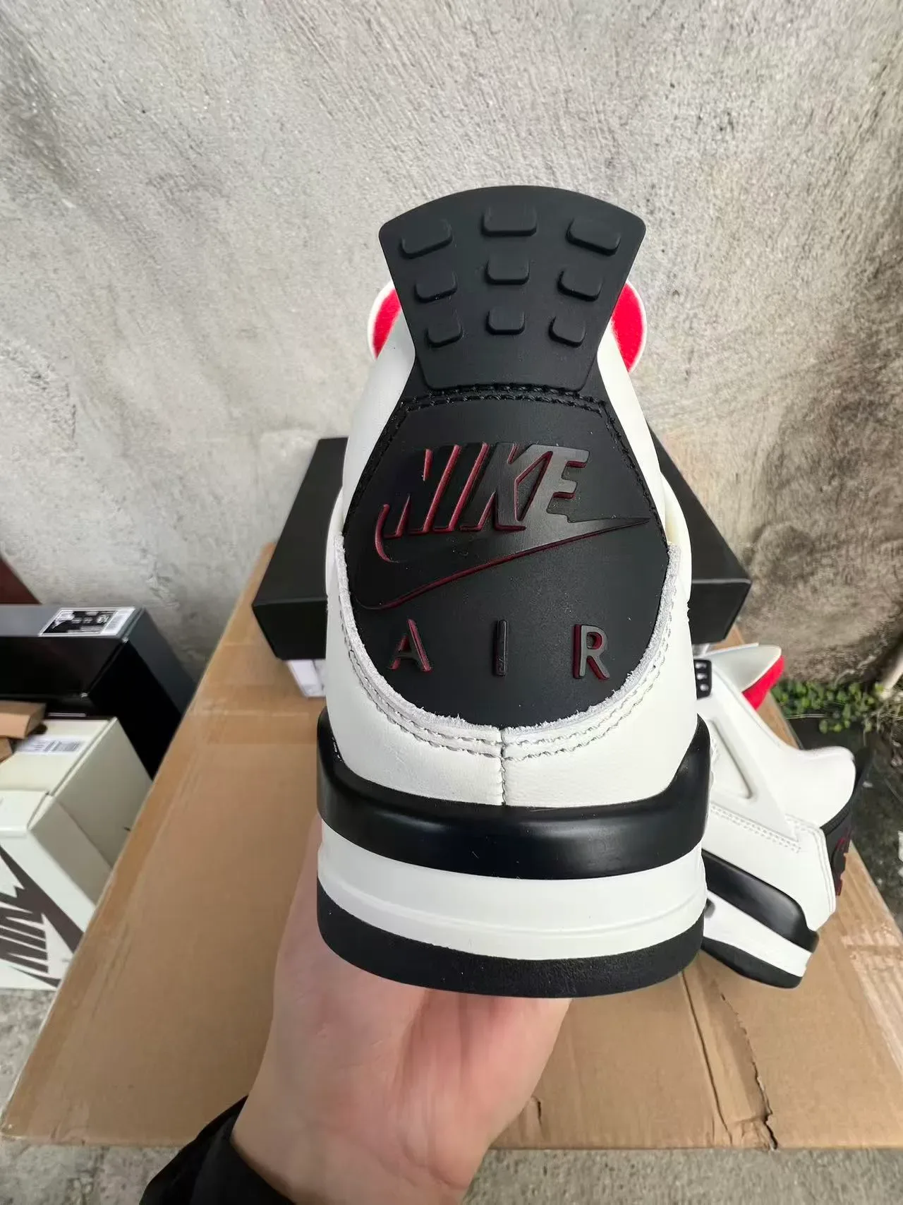Air Jordan 4 White Black Red Basketball Shoes 8