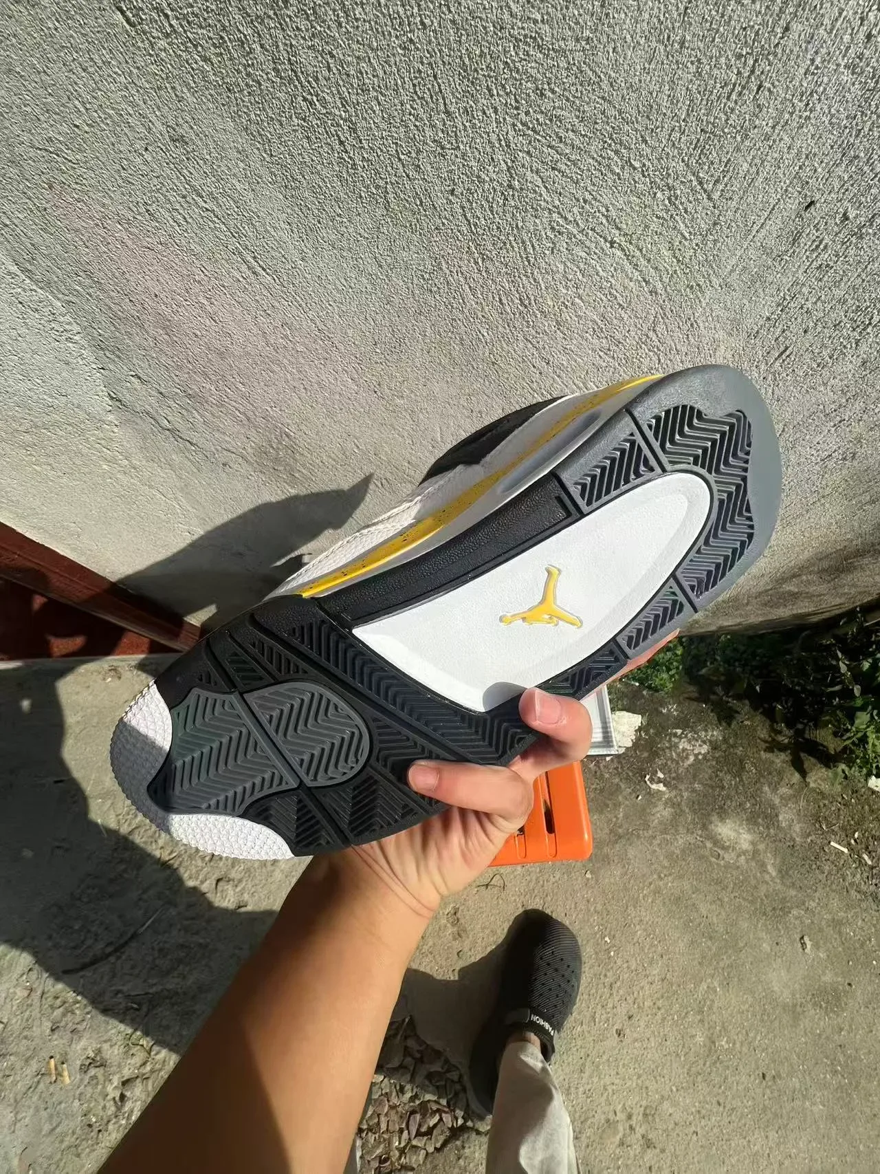 Air Jordan 4 White Black Yellow Speckle Basketball Shoes 6