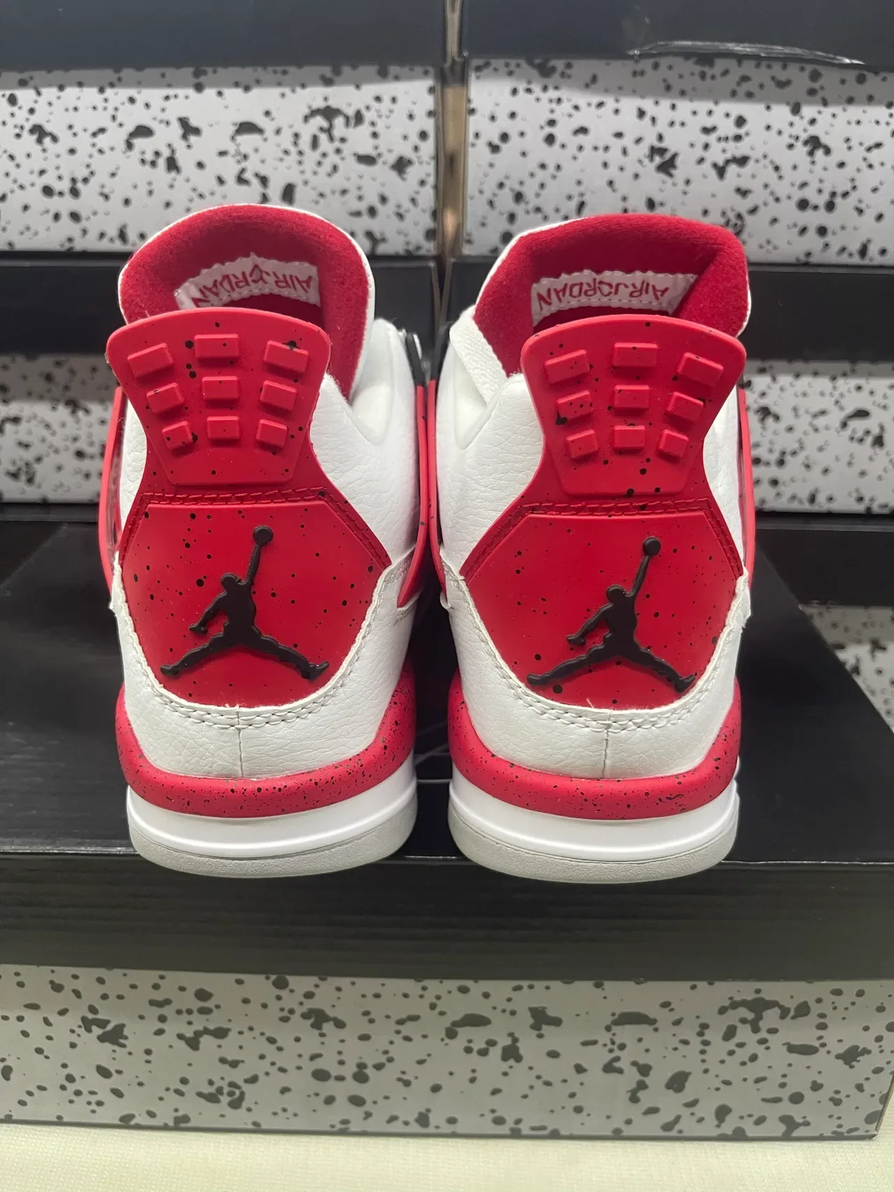 Air Jordan 4 Tênis de Basquete Branco Vermelho Preto 6