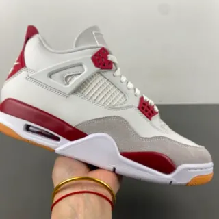 Air Jordan 4 सफेद लाल गम बास्केटबॉल जूते
