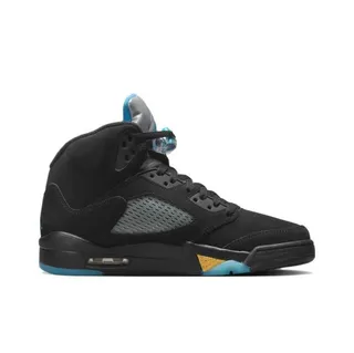 Air Jordan 5 Preto Azul Claro Prateado Dourado Tênis de Basquete 3