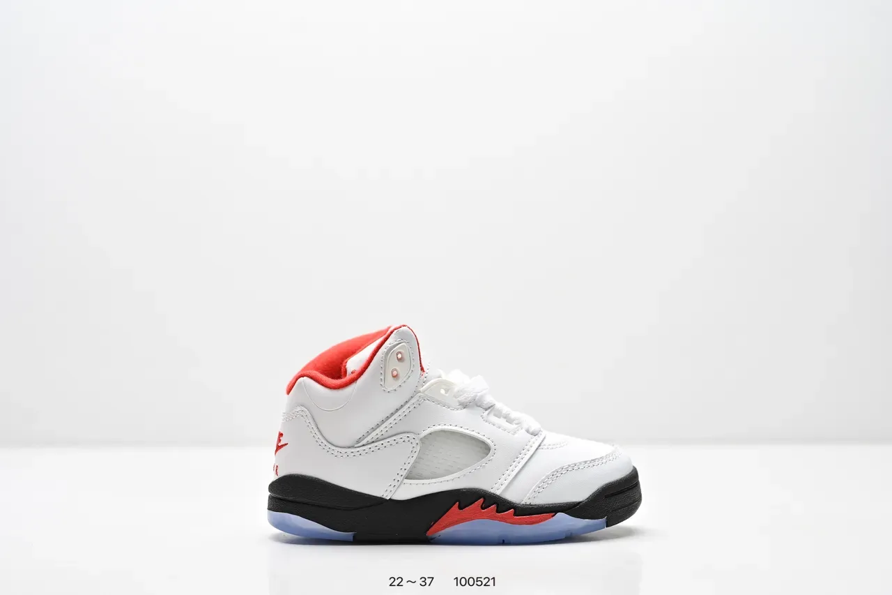 Air Jordan 5 Black Red '75' Kids Basketball Shoes 7