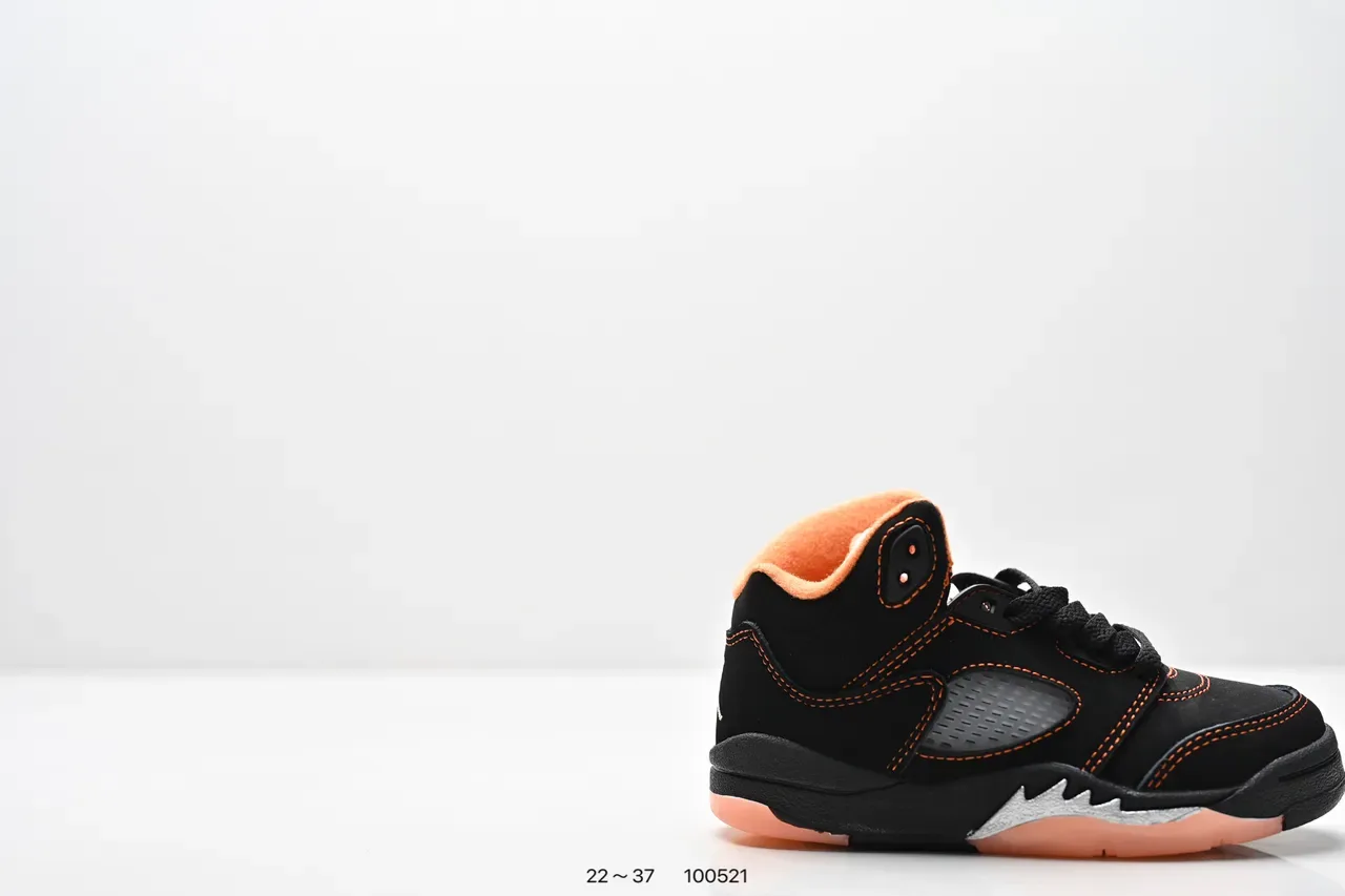 Air Jordan 5 Black Red '75' Kids Basketball Shoes 10
