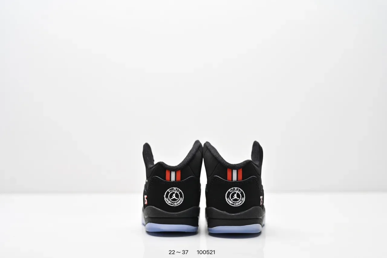 Air Jordan 5 Black Red '75' Kids Basketball Shoes 21
