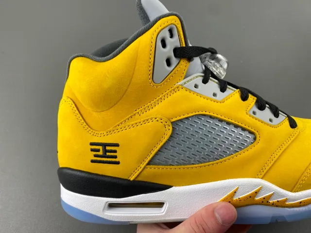 Air Jordan 5 Amarillo Negro Blanco Zapatillas de Baloncesto 3