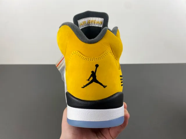 Air Jordan 5 Amarillo Negro Blanco Zapatillas de Baloncesto 4