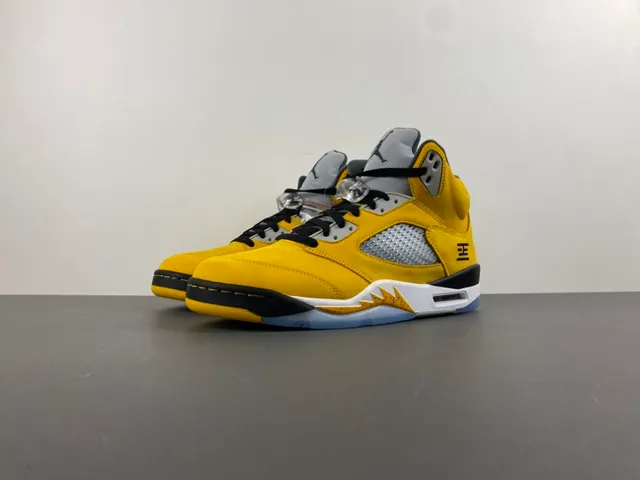 Air Jordan 5 Amarillo Negro Blanco Zapatillas de Baloncesto 10