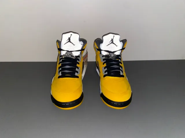 Air Jordan 5 Amarillo Negro Blanco Zapatillas de Baloncesto 12