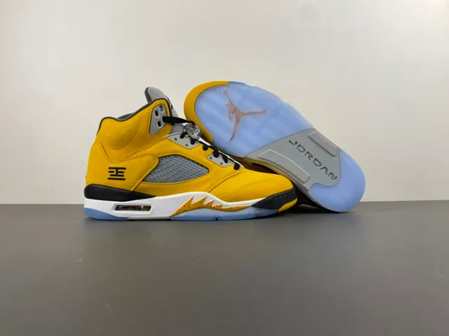Air Jordan 5 Amarillo Negro Blanco Zapatillas de Baloncesto 13