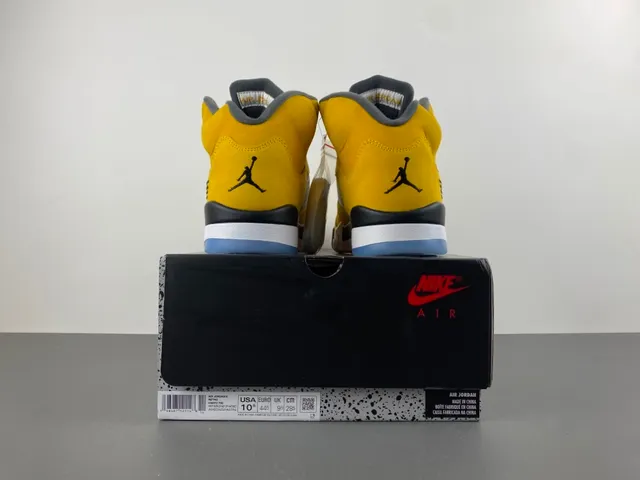 Air Jordan 5 Amarillo Negro Blanco Zapatillas de Baloncesto 18