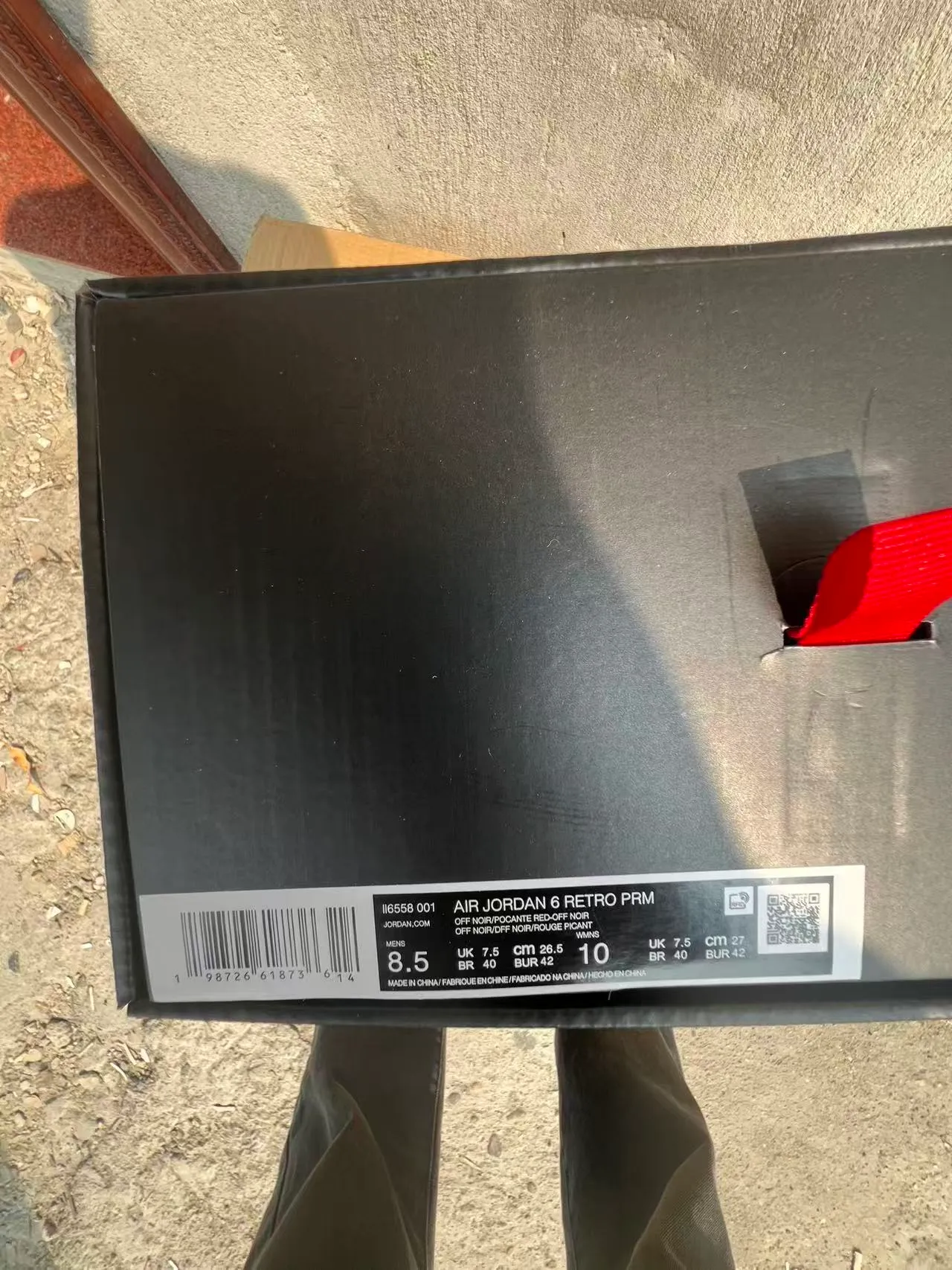 Zapatillas de baloncesto Air Jordan 6 negro rojo gris 10