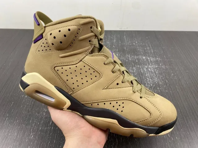 Air Jordan 6 Chaussures de basket Tan et Violet 4