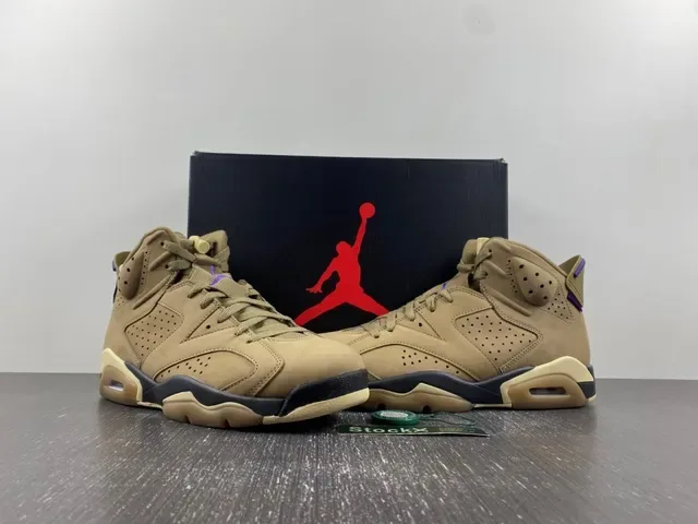 Air Jordan 6 Chaussures de basket Tan et Violet 12
