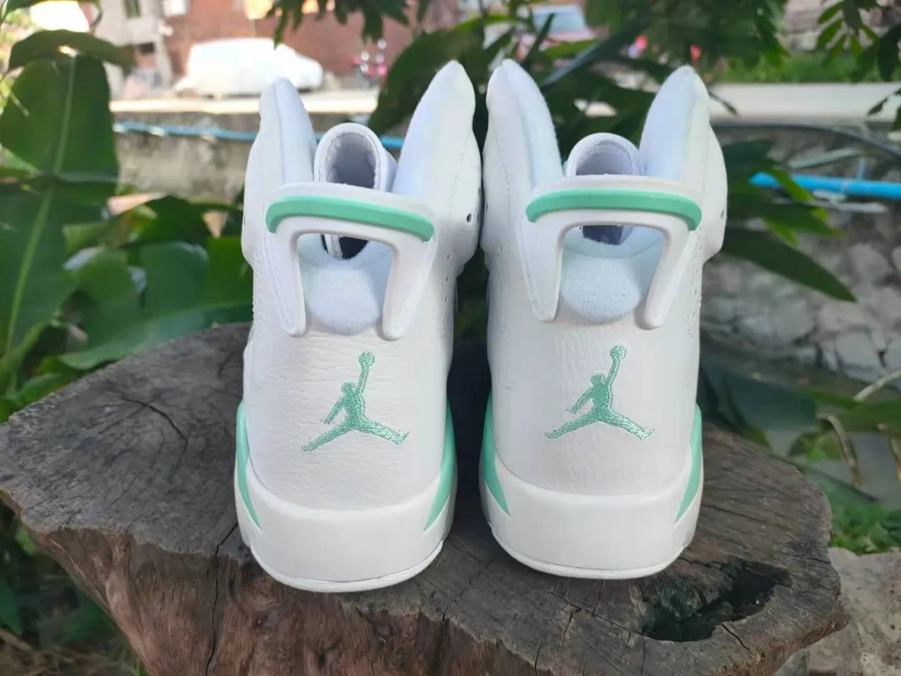 Tênis de basquete Air Jordan 6 branco cinza verde-menta 10