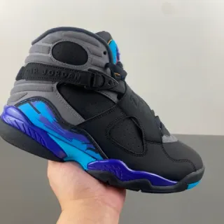 Tênis de basquete Air Jordan 8 preto cinza azul roxo