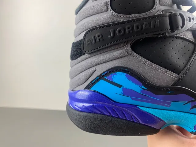 Tênis de basquete Air Jordan 8 preto cinza azul roxo 3