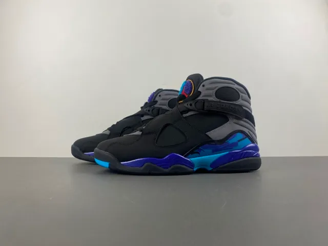 Tênis de basquete Air Jordan 8 preto cinza azul roxo 8