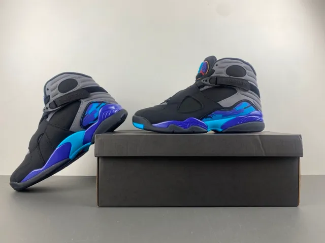 Tênis de basquete Air Jordan 8 preto cinza azul roxo 13