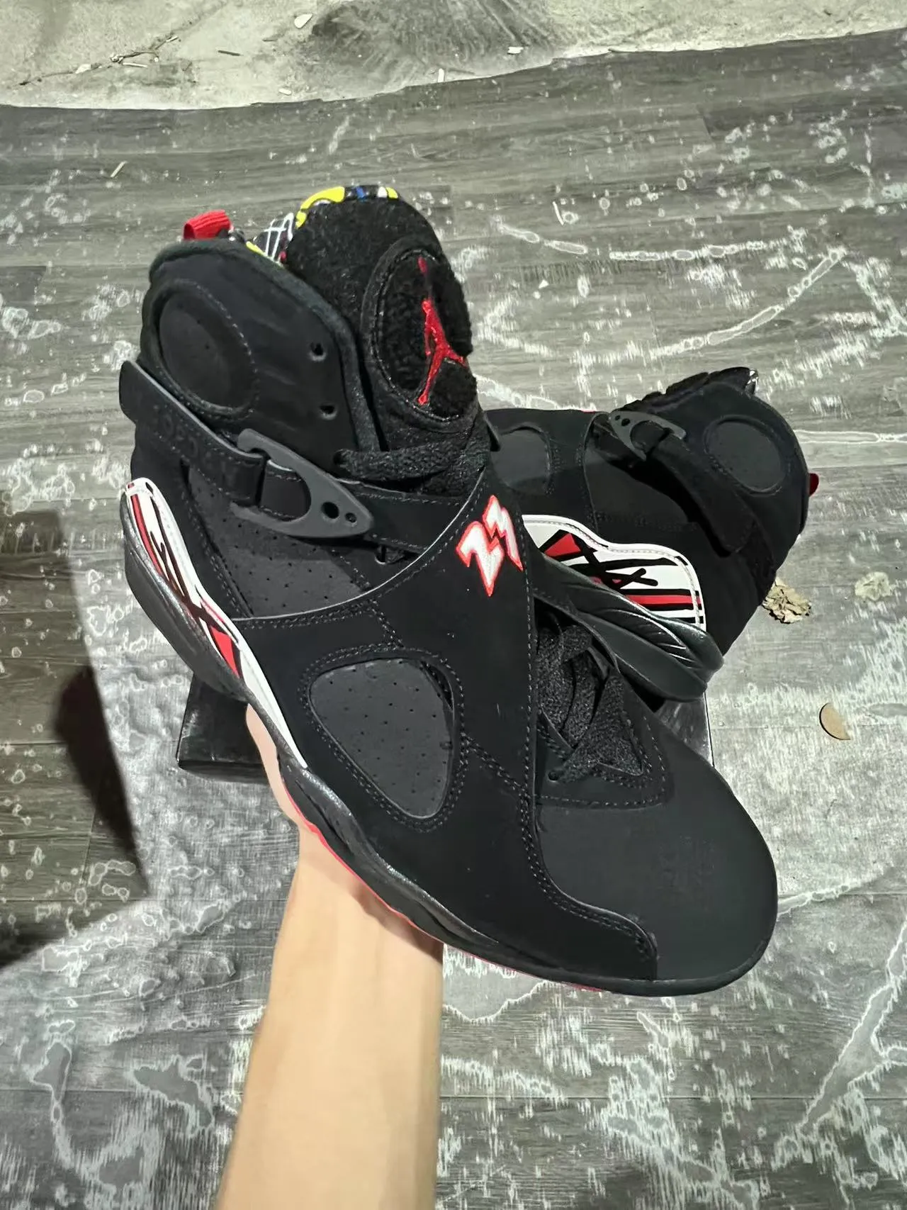 Air Jordan 8 কালো সাদা লাল বাস্কেটবল জুতো 2