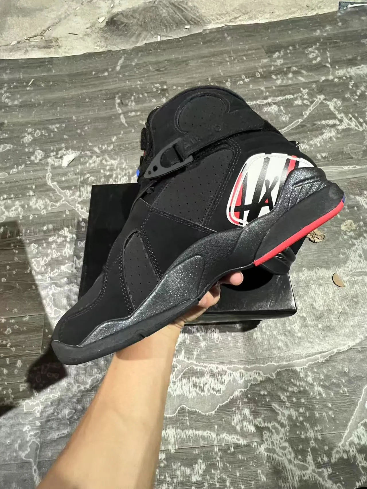 Air Jordan 8 কালো সাদা লাল বাস্কেটবল জুতো 5