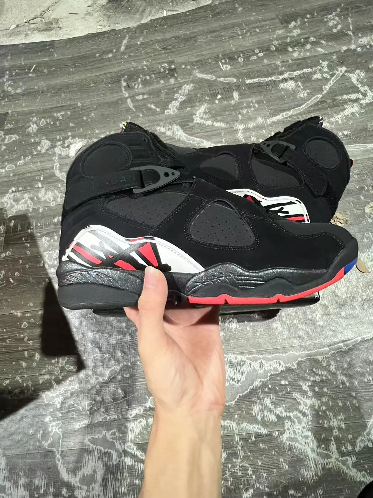 Air Jordan 8 কালো সাদা লাল বাস্কেটবল জুতো 7