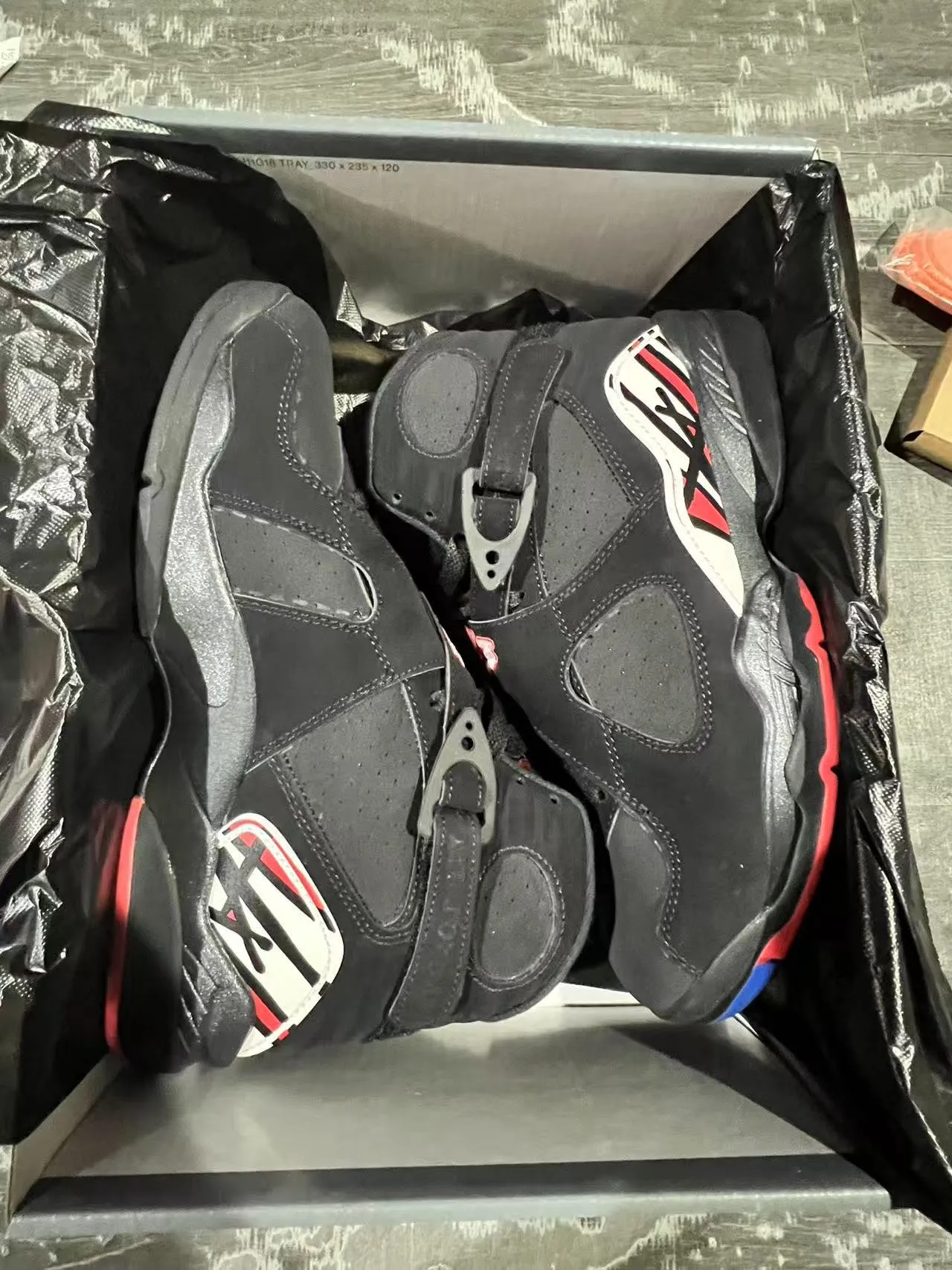 Air Jordan 8 কালো সাদা লাল বাস্কেটবল জুতো 9