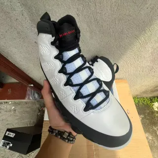 Air Jordan 9 White Black Light Blue Basketball Shoes