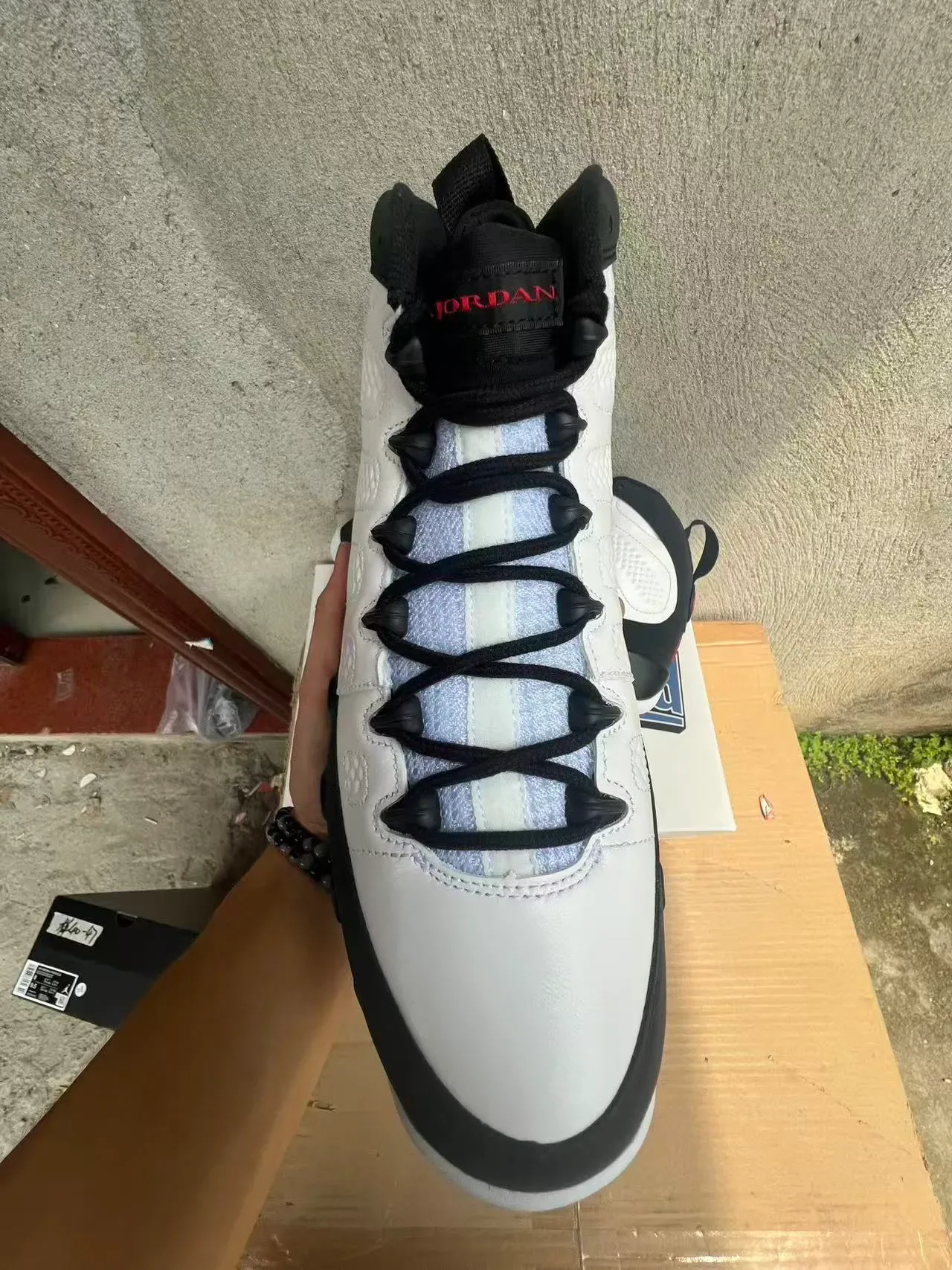 Air Jordan 9 حذاء كرة السلة أبيض أسود أزرق فاتح 2