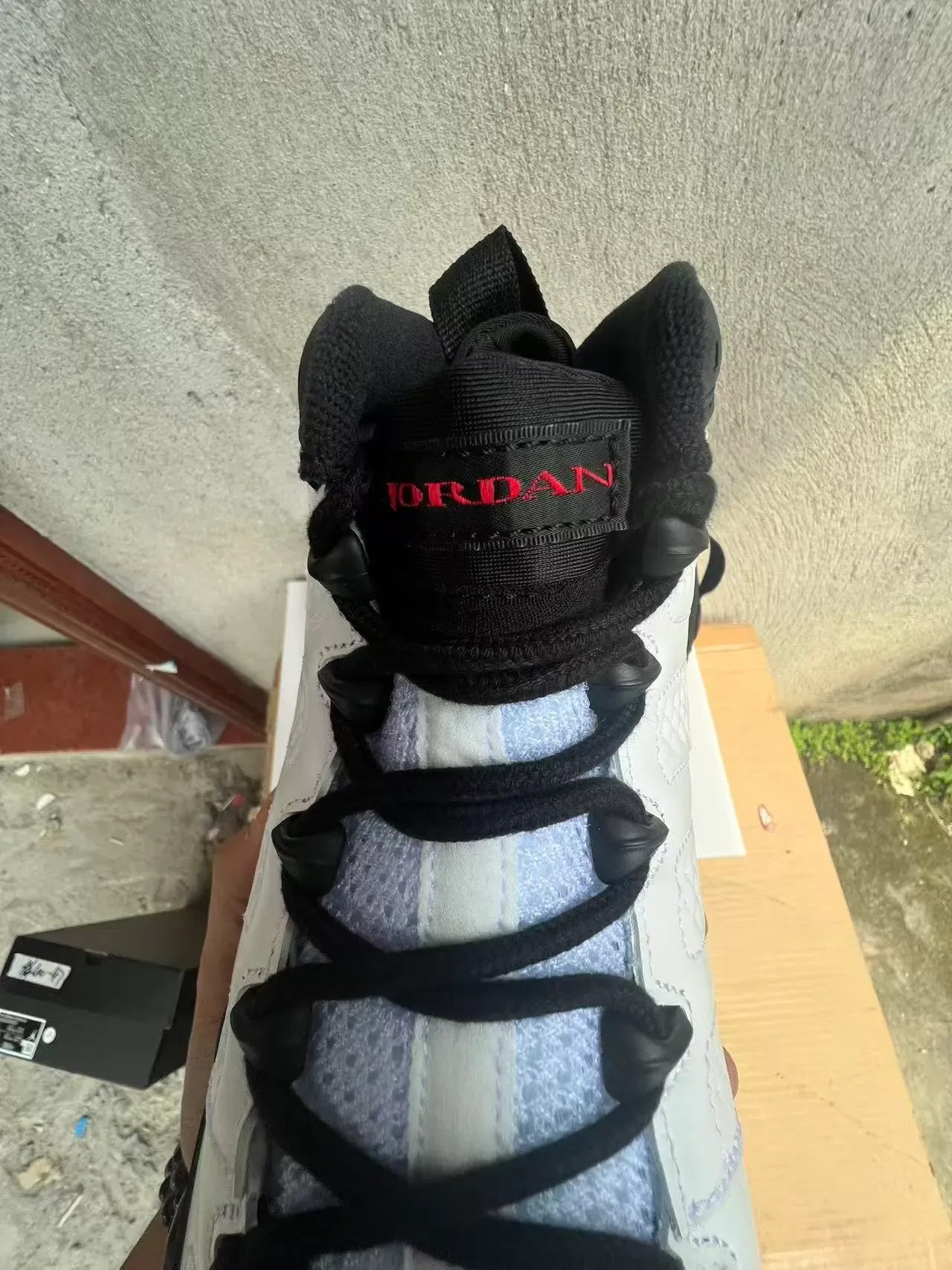Air Jordan 9 حذاء كرة السلة أبيض أسود أزرق فاتح 3