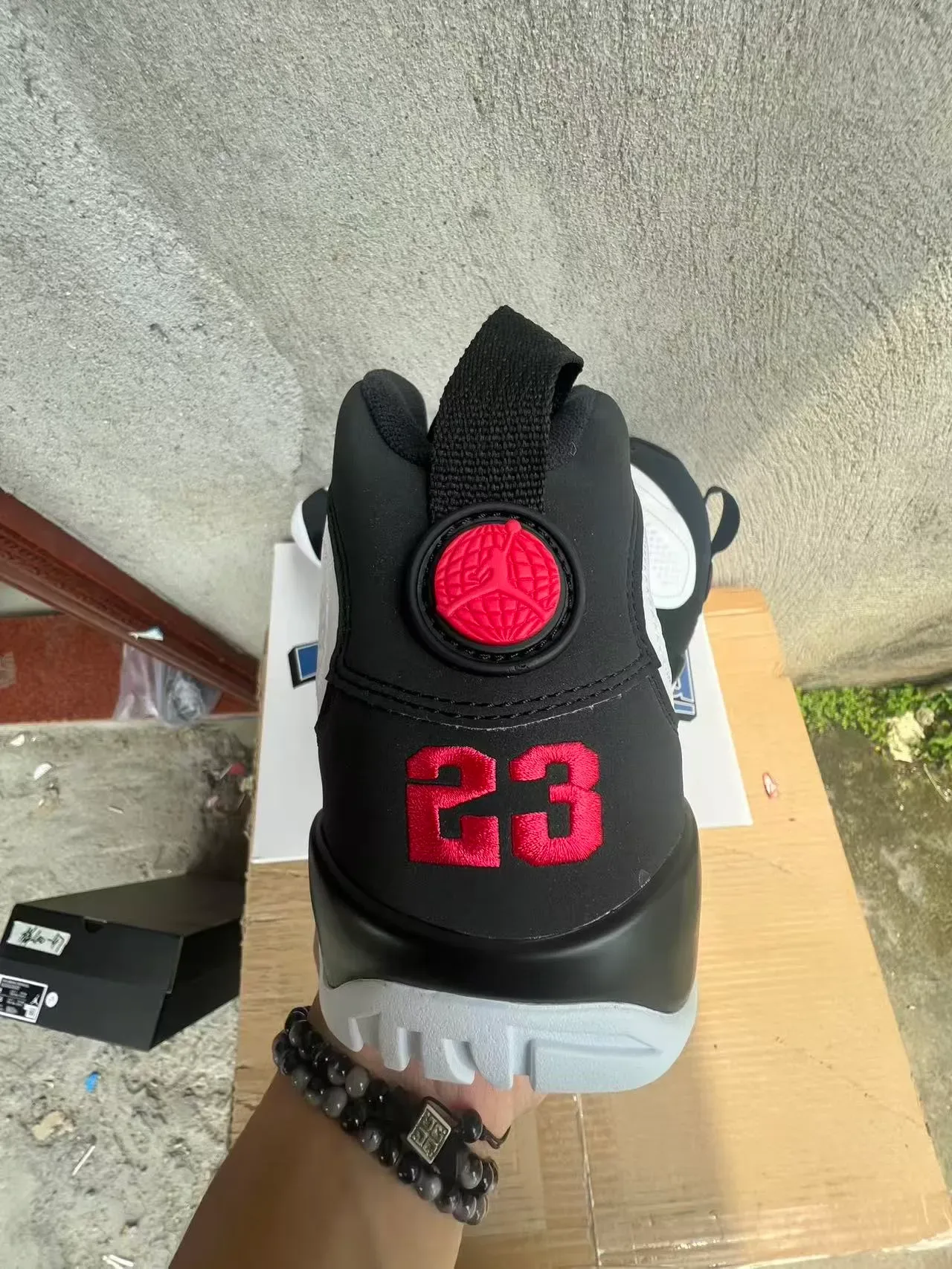 Air Jordan 9 حذاء كرة السلة أبيض أسود أزرق فاتح 5