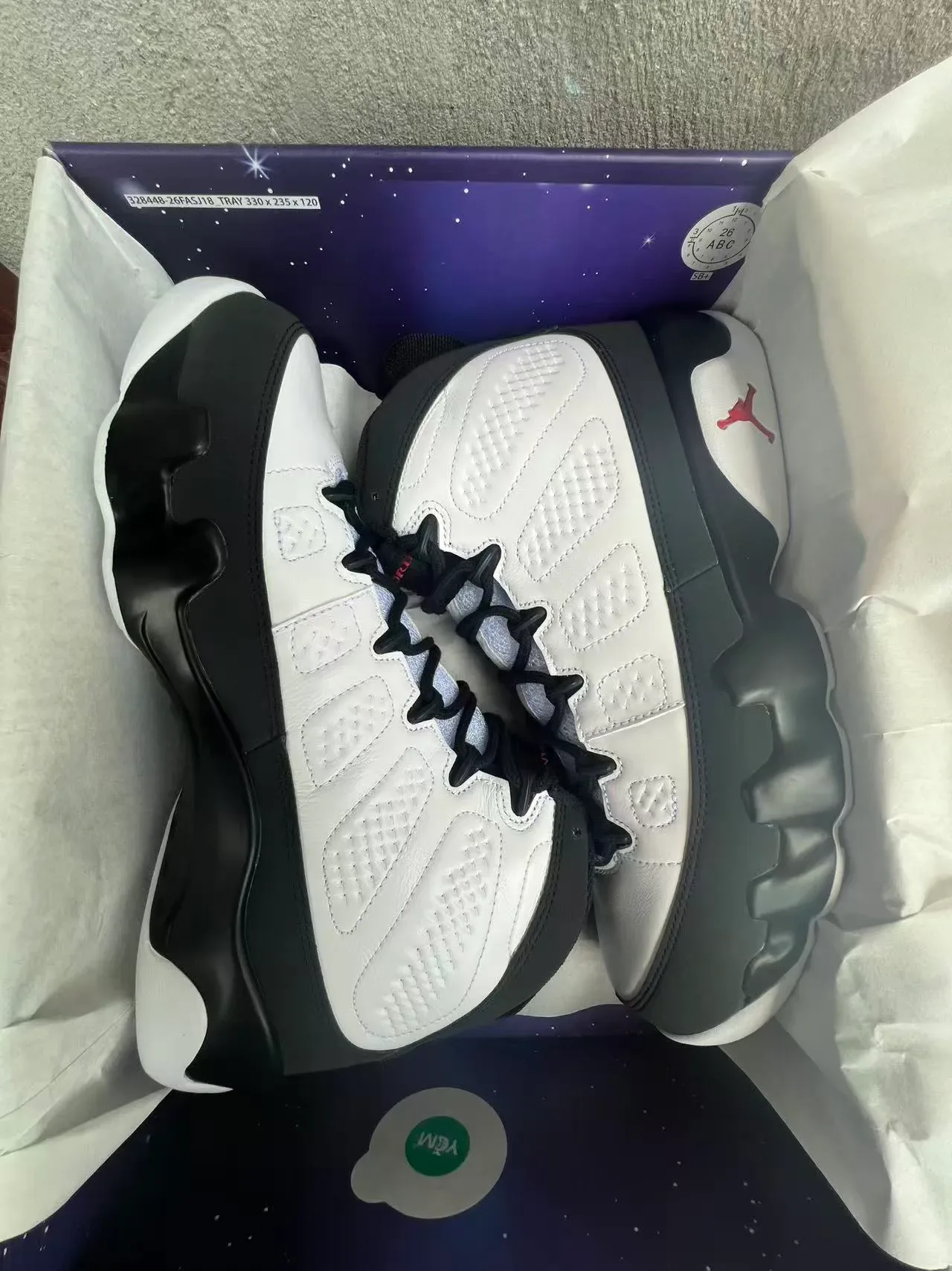 Air Jordan 9 حذاء كرة السلة أبيض أسود أزرق فاتح 6
