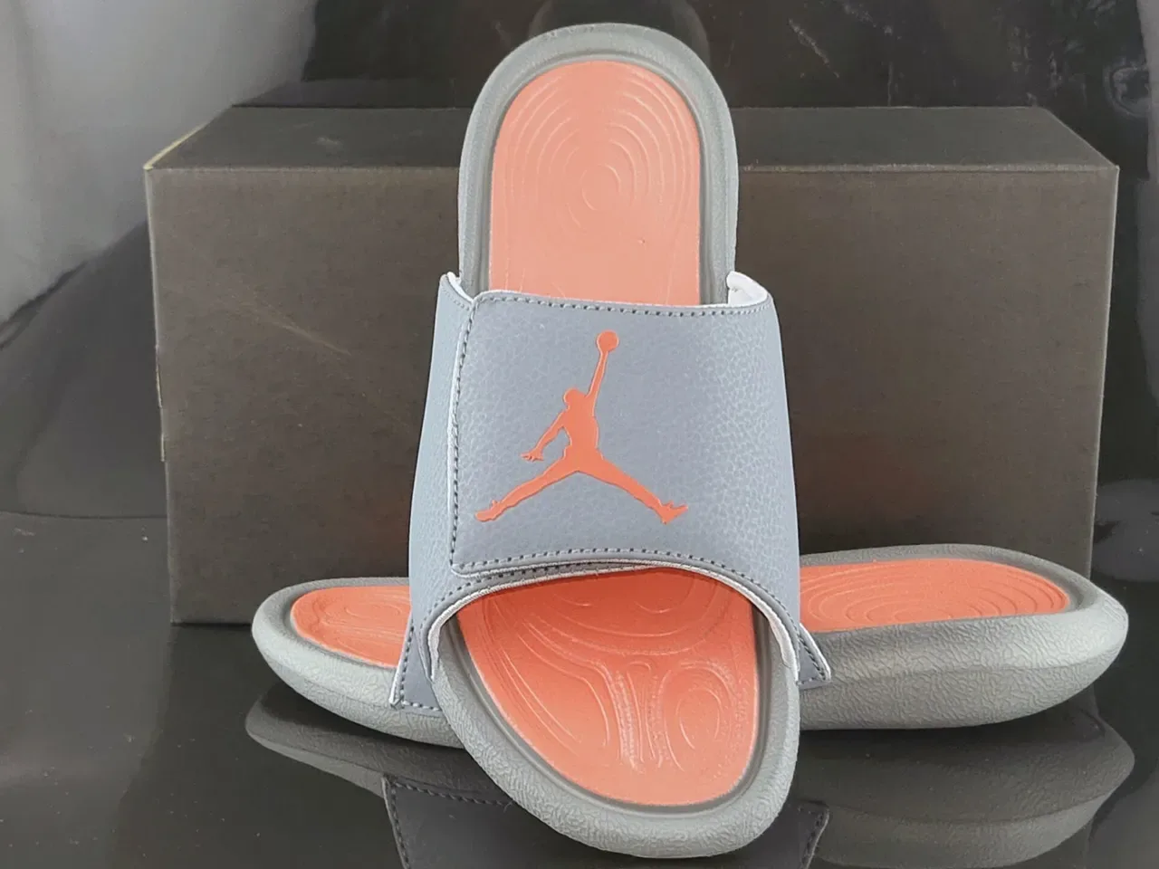 Air Jordan Slide 灰色橙色拖鞋 3