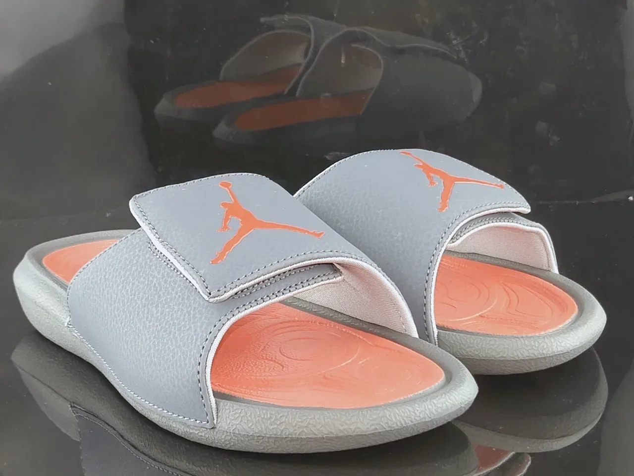 Air Jordan Slide 灰色橙色拖鞋 4
