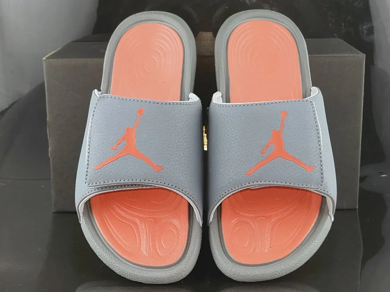 Air Jordan Slide 灰色橙色拖鞋 5