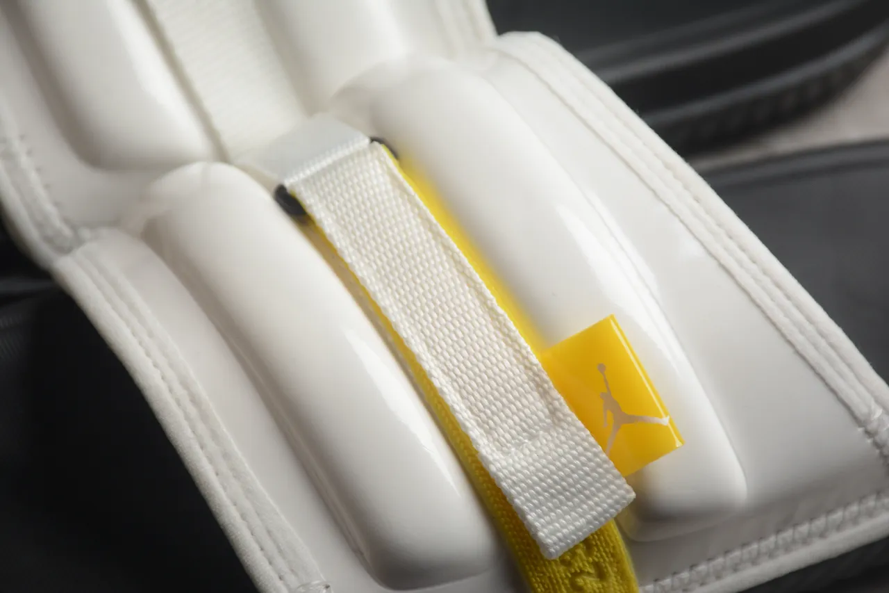 Air Jordan Slide White Black Yellow Slippers 6